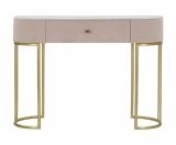 Consolle Molave, Tavolo multiuso, Mobiletto d'appoggio, Scrivania da corridoio, 100x40 h75 cm, Rosa e Bianco
