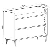 Consolle Nero Antracite 2 Vani Colore Ripiano Nero 110x35x85h cm, Sfumatura Colore Struttura Antracite - Trappeto