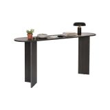 Consolle Nero un Ripiano Peso Supportato 25 kg 150x35x75h cm, Colore Ripiano Nero - Cercino