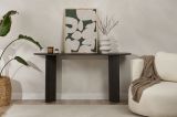 Consolle Nero un Ripiano Peso Supportato 25 kg 150x35x75h cm, Colore Ripiano Nero - Cercino