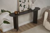 Consolle Nero un Ripiano Peso Supportato 25 kg 150x35x75h cm, Colore Ripiano Nero - Cercino