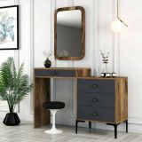 Consolle Nova, Tavolo allungabile multiuso, Consolle ingresso, Ripiano con allunghe, 124x40h85 cm, Noce e Antracite