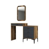 Consolle Nova, Tavolo allungabile multiuso, Consolle ingresso, Ripiano con allunghe, 124x40h85 cm, Noce e Antracite