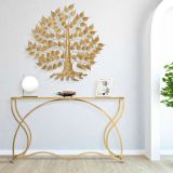 Consolle oro Fume Trasparente un Ripiano Materiale Struttura in Vetro 130x40x75h cm, Colore Ripiano Trasparente - Otepaa