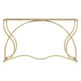Consolle oro Fume Trasparente un Ripiano Materiale Struttura in Vetro 130x40x75h cm, Colore Ripiano Trasparente - Otepaa