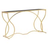 Consolle oro Fume Trasparente un Ripiano Materiale Struttura in Vetro 130x40x75h cm, Colore Ripiano Trasparente - Otepaa