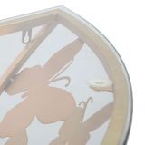 Consolle oro Trasparente un Ripiano Base con Decorazione con Farfalle 120x41x37h cm, Materiale Struttura in Vetro - Azrou