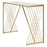 Consolle oro Trasparente un Ripiano Materiale Struttura in Vetro 120x40x80h cm, Colore Ripiano Trasparente - Axum