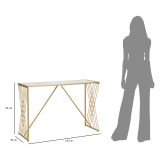 Consolle oro Trasparente un Ripiano Materiale Struttura in Vetro 120x40x80h cm, Colore Ripiano Trasparente - Axum