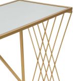 Consolle oro Trasparente un Ripiano Materiale Struttura in Vetro 120x40x80h cm, Colore Ripiano Trasparente - Axum