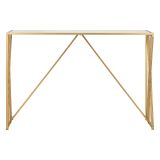 Consolle oro Trasparente un Ripiano Materiale Struttura in Vetro 120x40x80h cm, Colore Ripiano Trasparente - Axum