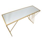 Consolle oro Trasparente un Ripiano Materiale Struttura in Vetro 120x40x80h cm, Colore Ripiano Trasparente - Axum