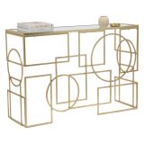 Consolle oro Trasparente un Ripiano Materiale Struttura in Vetro 120x41x81h cm, Colore Ripiano Trasparente - Rankin