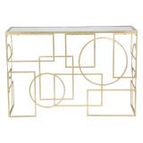 Consolle oro Trasparente un Ripiano Materiale Struttura in Vetro 120x41x81h cm, Colore Ripiano Trasparente - Rankin