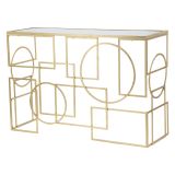 Consolle oro Trasparente un Ripiano Materiale Struttura in Vetro 120x41x81h cm, Colore Ripiano Trasparente - Rankin