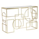 Consolle oro Trasparente un Ripiano Materiale Struttura in Vetro 120x41x81h cm, Colore Ripiano Trasparente - Rankin