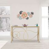 Consolle oro Trasparente un Ripiano Materiale Struttura in Vetro 140x40x80h cm, Colore Ripiano Trasparente - Dilija