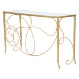 Consolle oro Trasparente un Ripiano Materiale Struttura in Vetro 140x40x80h cm, Colore Ripiano Trasparente - Dilija