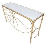 Consolle oro Trasparente un Ripiano Materiale Struttura in Vetro 140x40x80h cm, Colore Ripiano Trasparente - Dilija