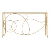 Consolle oro Trasparente un Ripiano Materiale Struttura in Vetro 140x40x80h cm, Colore Ripiano Trasparente - Dilija