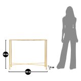 Consolle oro Trasparente un Ripiano Piano con Decorazione con Farfalle 100x35x80h cm, Materiale Struttura in Vetro - Meknes