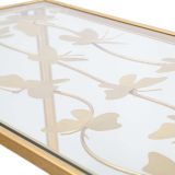 Consolle oro Trasparente un Ripiano Piano con Decorazione con Farfalle 100x35x80h cm, Materiale Struttura in Vetro - Meknes