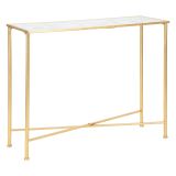 Consolle oro Trasparente un Ripiano Piano con Decorazione con Farfalle 100x35x80h cm, Materiale Struttura in Vetro - Meknes