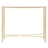 Consolle oro Trasparente un Ripiano Piano con Decorazione con Farfalle 100x35x80h cm, Materiale Struttura in Vetro - Meknes