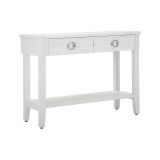 Consolle Pine, Tavolo multiuso, Mobiletto d'appoggio, Scrivania da corridoio, 110x40 h82 cm, Bianco