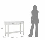 Consolle Pine, Tavolo multiuso, Mobiletto d'appoggio, Scrivania da corridoio, 110x40 h82 cm, Bianco