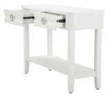 Consolle Pine, Tavolo multiuso, Mobiletto d'appoggio, Scrivania da corridoio, 110x40 h82 cm, Bianco