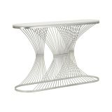 Consolle RioDoce, Tavolo multiuso, Mobiletto d'appoggio, Scrivania da corridoio, 120x35 h79 cm, Argento