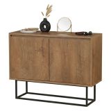 Consolle salotto 90x36x72h cm noce e nero - Credenza Indiano