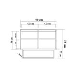 Consolle salotto 90x36x72h cm noce e nero - Credenza Indiano