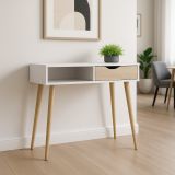 Consolle scandi 103x43x89h cm bianco e quercia - Diaspo