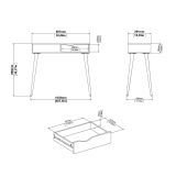 Consolle scandi 103x43x89h cm bianco e quercia - Diaspo