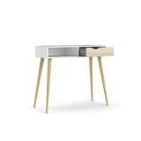 Consolle scandi 103x43x89h cm bianco e quercia - Diaspo