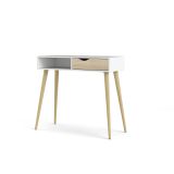 Consolle scandi 103x43x89h cm bianco e quercia - Diaspo