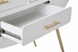 Consolle Spirito, Tavolo multiuso, Mobiletto d'appoggio, Scrivania da corridoio, 110x40 h80 cm, Bianco e Oro