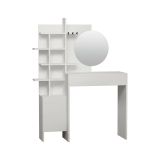 Consolle Thalassius, Tavolo multiuso, Mobiletto d'appoggio, Scrivania da corridoio, 72x35 h83 cm, Bianco