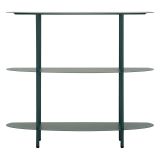 Consolle Verde Ottanio 3 Ripiani Colore Ripiano Verde 6x31x93h cm, Sfumatura Colore Struttura Ottanio - Gamitimi