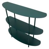 Consolle Verde Ottanio 3 Ripiani Colore Ripiano Verde 6x31x93h cm, Sfumatura Colore Struttura Ottanio - Gamitimi