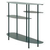 Consolle Verde Ottanio 4 Ripiani Colore Ripiano Verde 10x42x132h cm, Sfumatura Colore Struttura Ottanio - Gamisi