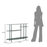 Consolle Verde Ottanio 4 Ripiani Colore Ripiano Verde 10x42x132h cm, Sfumatura Colore Struttura Ottanio - Gamisi