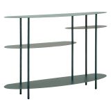 Consolle Verde Ottanio 4 Ripiani Colore Ripiano Verde 10x42x132h cm, Sfumatura Colore Struttura Ottanio - Gamisi
