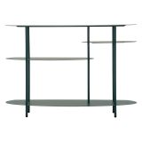Consolle Verde Ottanio 4 Ripiani Colore Ripiano Verde 10x42x132h cm, Sfumatura Colore Struttura Ottanio - Gamisi