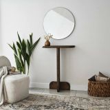 Consolle Vespera, Tavolo allungabile multiuso, Consolle ingresso, Ripiano con allunghe, 80x25h85 cm, Noce