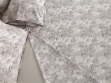 Copripiumino Matrimoniale Bianco Naturale Rosa Antico Federa Inclusa Percalle 210 Fili in Cotone Pettinato e Mercerizzato 300x250 cm - Sagame Luxury
