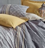 Copripiumino matrimoniale Brattleboro, 240x220 cm, Grigio e Ocra