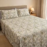 Copripiumino Matrimoniale Grigio Federa Inclusa 300x250 cm, Raso 250 Fili in Cotone Pettinato e Mercerizzato - Saha Luxury